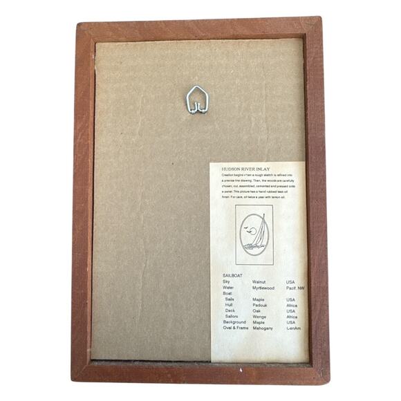 Hand Crafted Wood Inlay Sailboat Wall Hanging Art by Nelson Vintage - Picture 5 of 10